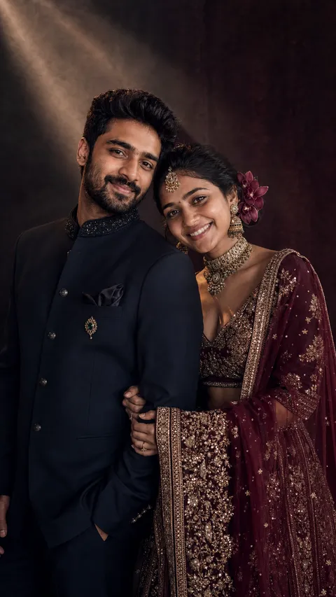 AI-generated example image for the prompt "Bollywood Editorial Romance"