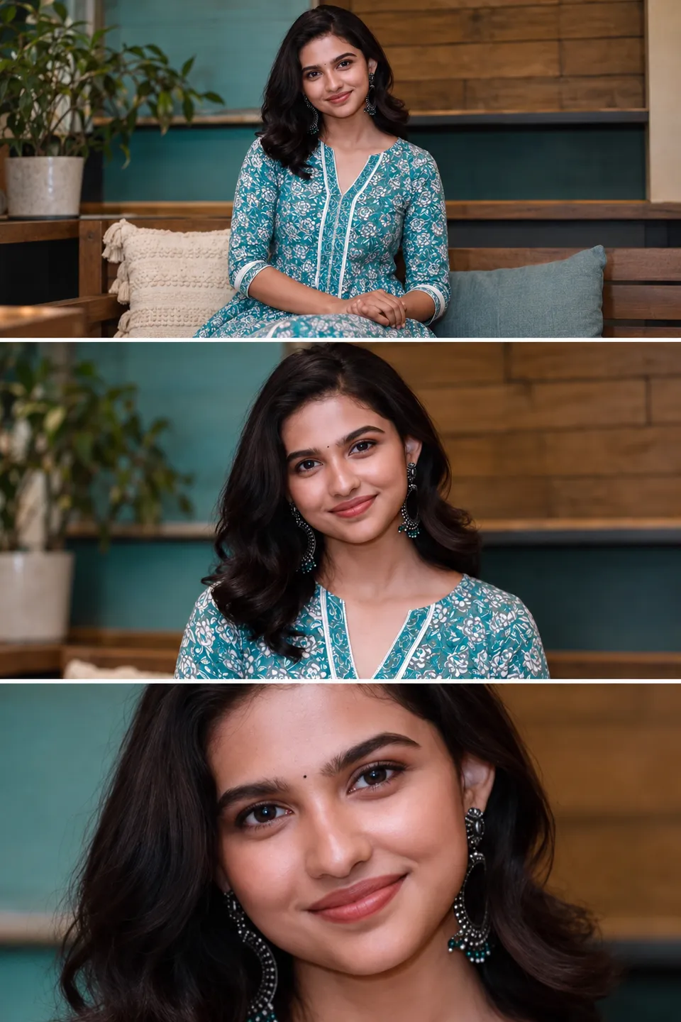 Three-Panel Portrait Series