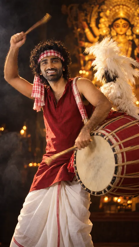 Dramatic Dhak Performance