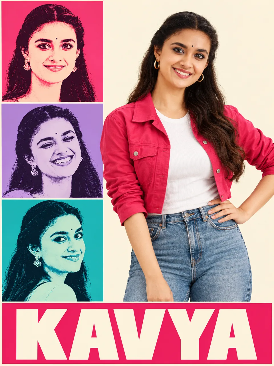 Cherry Pink Pop-Art Name Poster