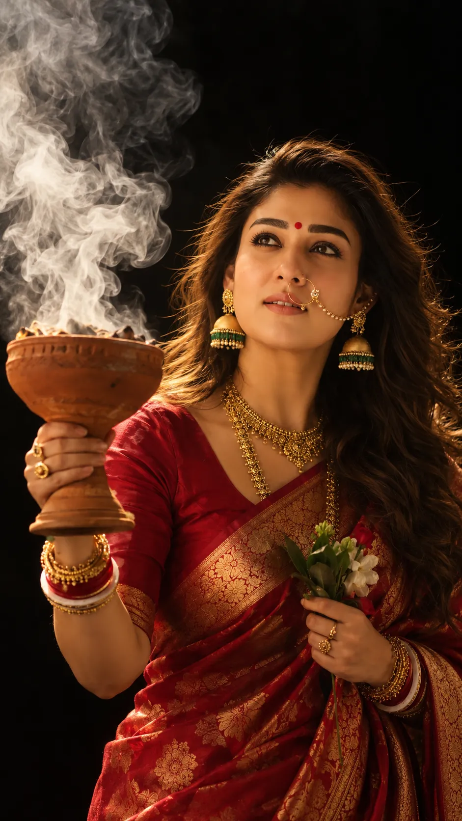 Festival Portrait in Dhunuchi Smoke