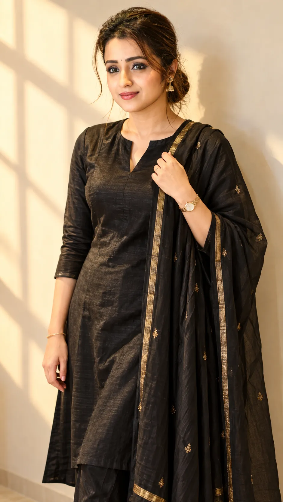 Festive Black Kurta Portrait