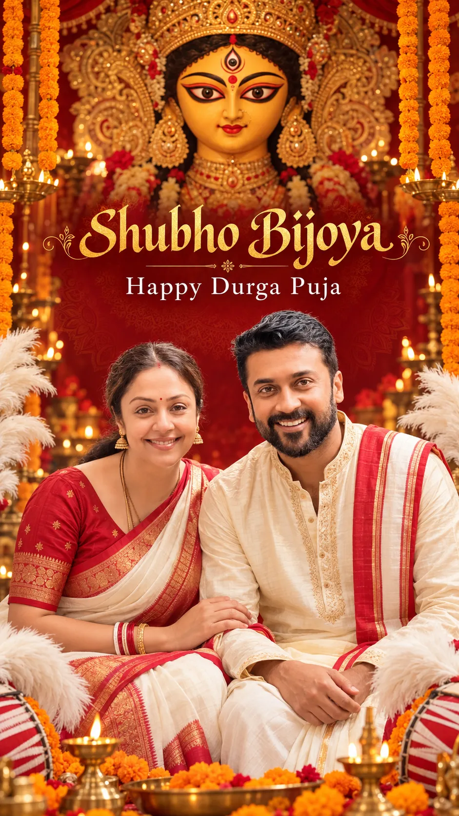 Festive Durga Puja Greeting Poster