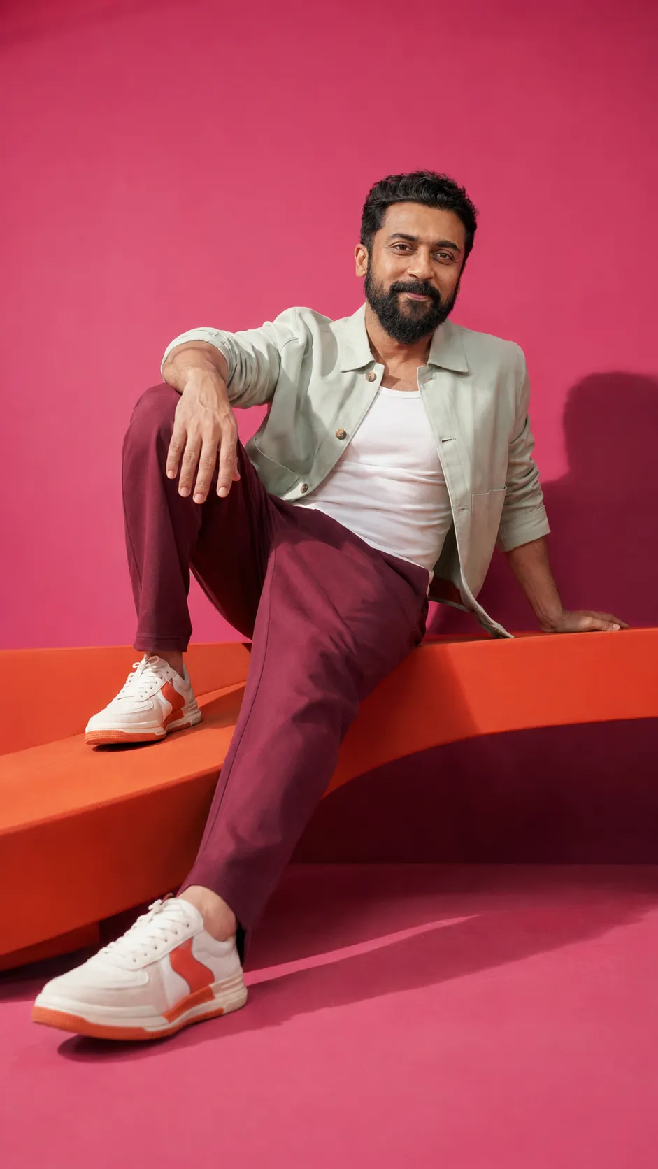 Electric Magenta Bench Portrait