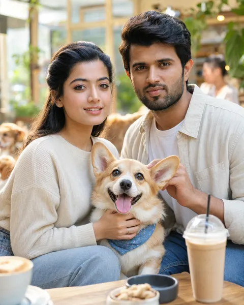 AI-generated example image for the prompt "Pet Café / Dog Walk"