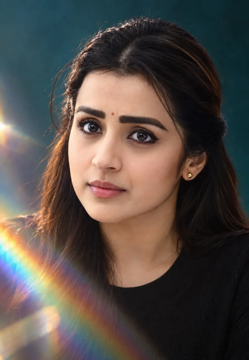 Prismatic Portrait with Rainbow Streak