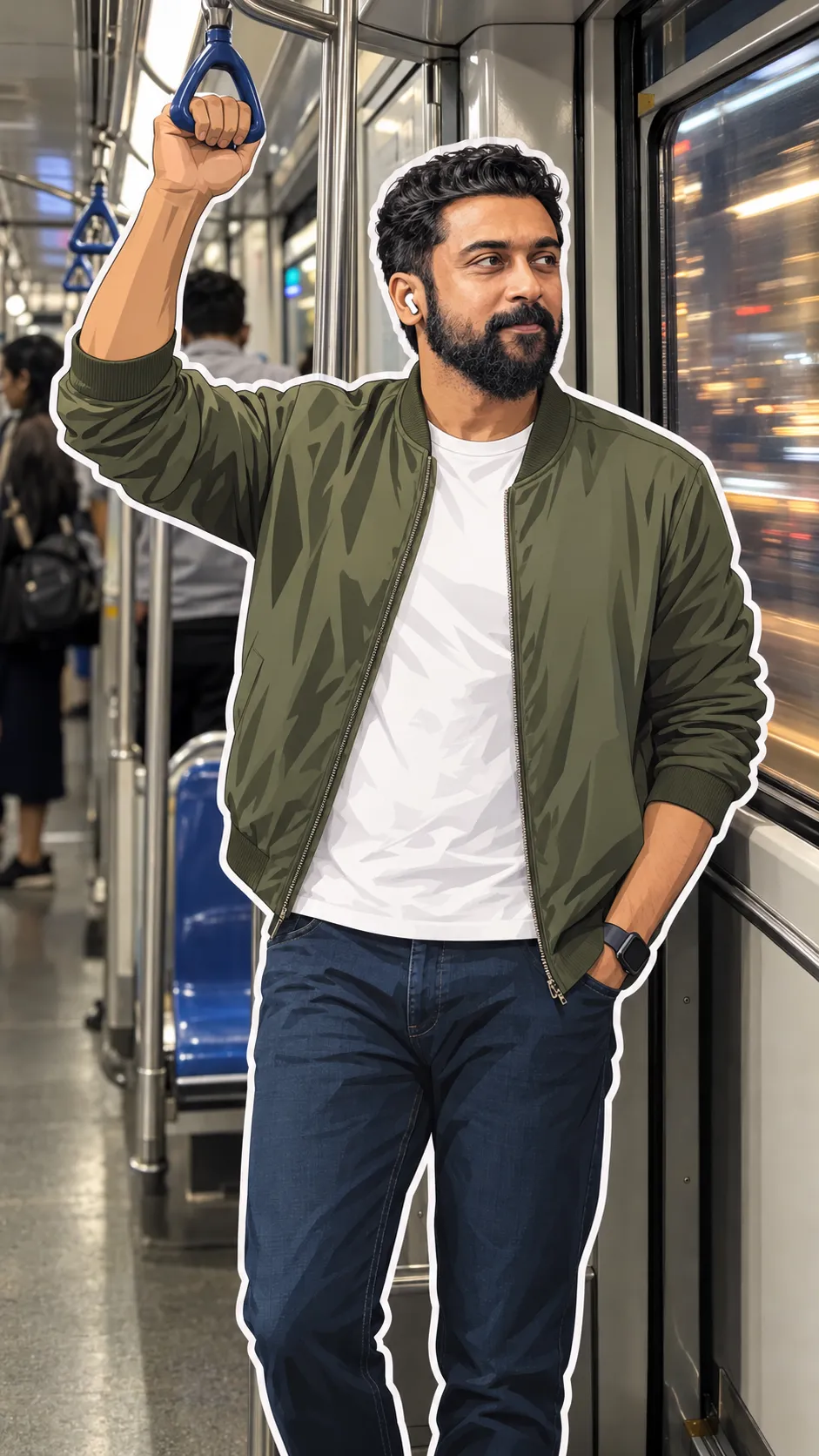 Life-Size Sticker on the Metro