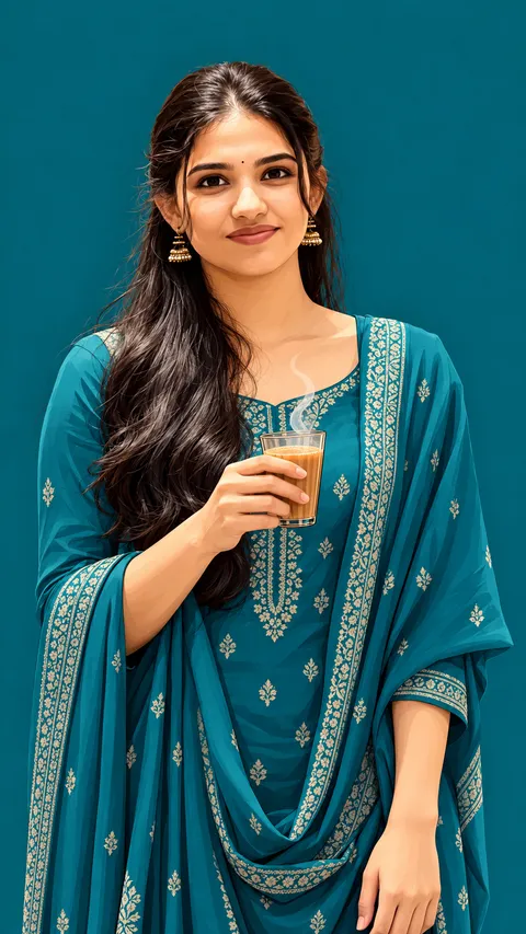 Teal Chai Break Illustration