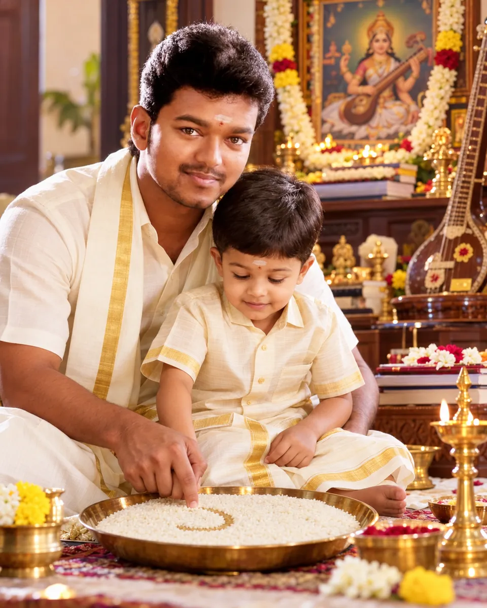 Tender Vidyarambham Moment