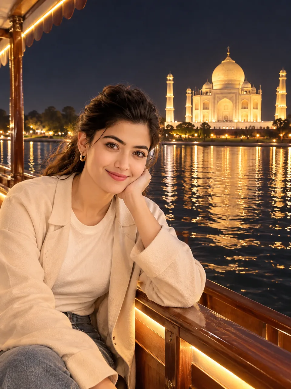 Elegant Nighttime at the Taj Mahal